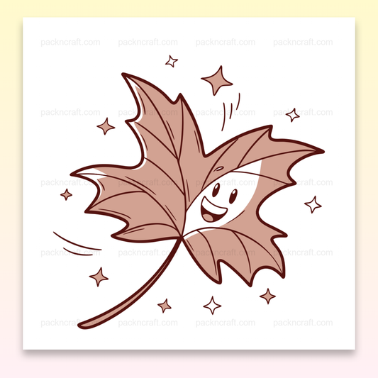Illustration de feuille joyeuse dansante, idéale pour DIY et papeterie.
