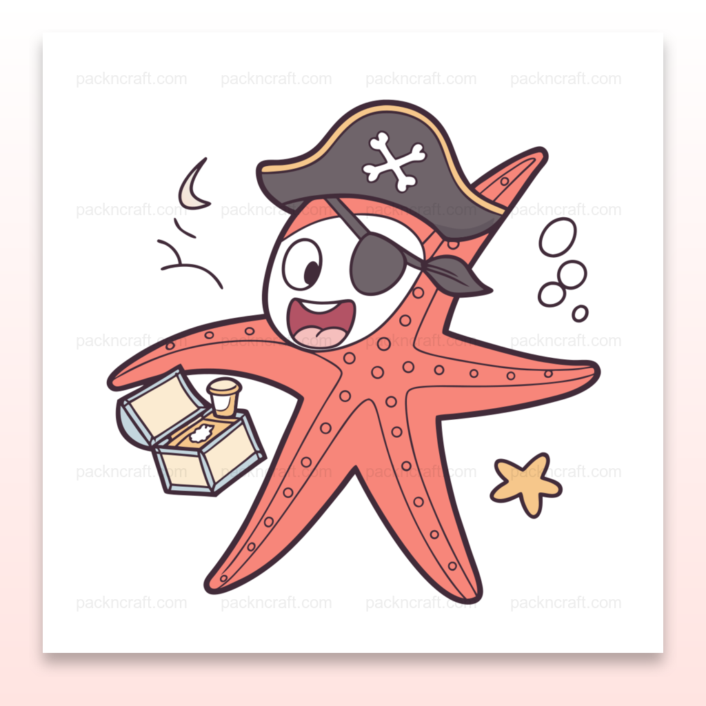 Étoile de mer sous forme de pirate, illustration SVG pour projets créatifs