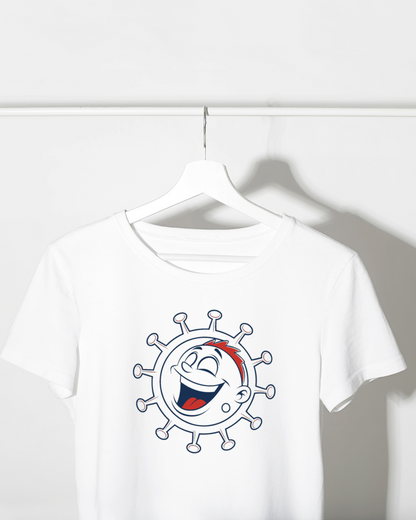 T-shirt avec motif cartoon de sourire ensoleillé apportant une joie contagieuse