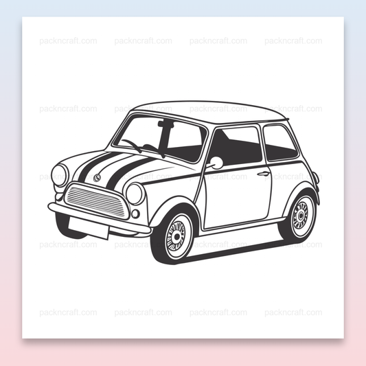 Mini Cooper rétro en décoration murale