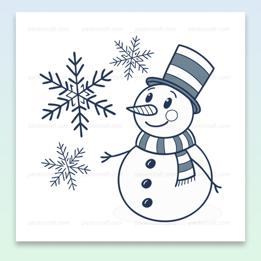 Illustration d'un bonhomme de neige joyeux en SVG pour projets DIY et éducatifs.