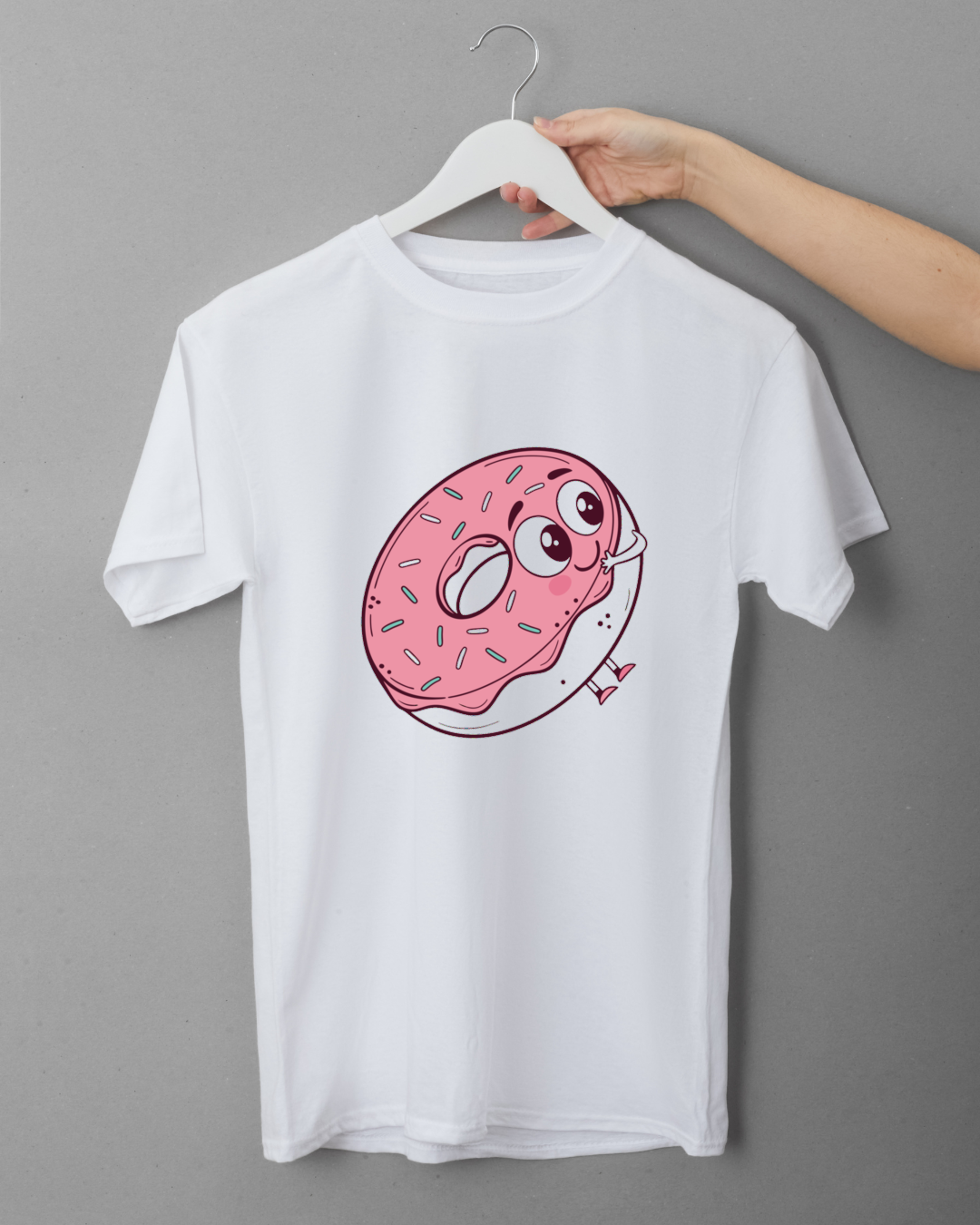 T-shirt avec donut souriant, design doux et thème gourmand
