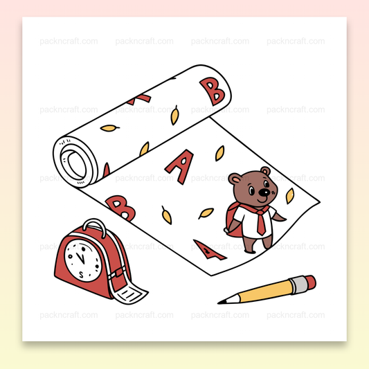 Illustration éducative d'un ours avec un rouleau pour projets scolaires