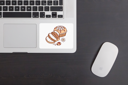 Sticker avec icône de gâteau pastel tranché, parfait pour les amateurs de desserts