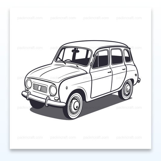 Renault 4L vintage dans un cadre classique, art déco