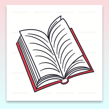 Illustration de livre ouvert en SVG, idéale pour projets éducatifs et papeterie.