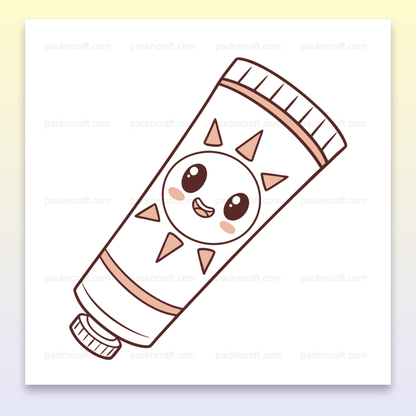 Illustration d'un crayon souriant au motif soleil pour projets DIY et éducatifs