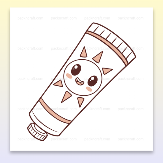 Illustration d'un crayon souriant au motif soleil pour projets DIY et éducatifs