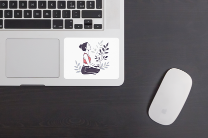 Instructrice Yoga Méditation | SVG Élégant | Thème Botanique