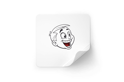 Sticker avec sourire éclatant style cartoon pour une ambiance joyeuse et dynamique