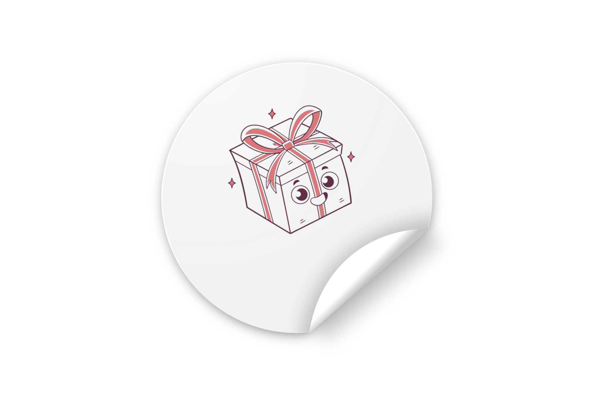 Sticker boîte cadeau kawaii pour papeterie