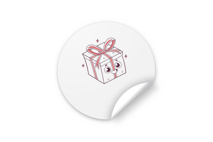 Sticker boîte cadeau kawaii pour papeterie