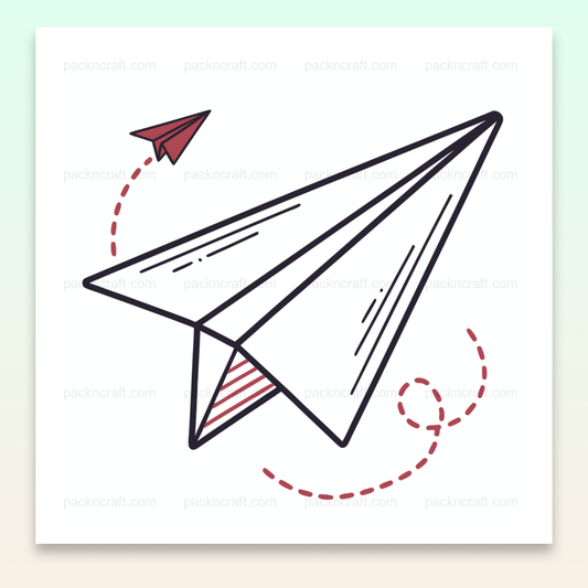 Illustration vectorielle d'un avion en papier volant, idéale pour thèmes aventuriers et créatifs.