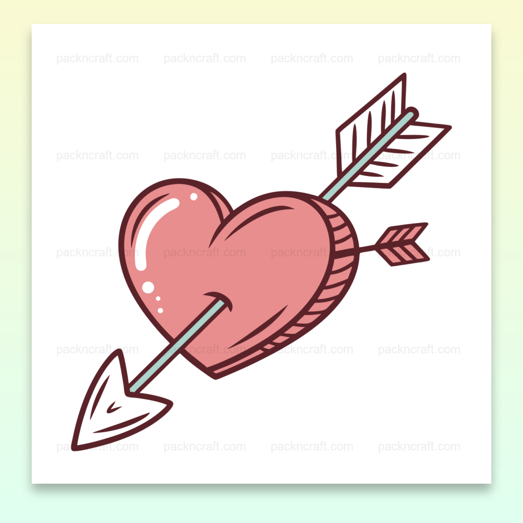 Design romantique heart arrow pour papiers et stickers