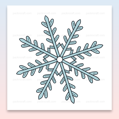 Illustration de flocon de neige symétrique en SVG pour usage décoratif hivernal.