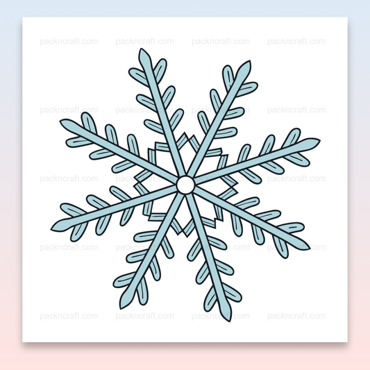 Illustration de flocon de neige symétrique en SVG pour usage décoratif hivernal.