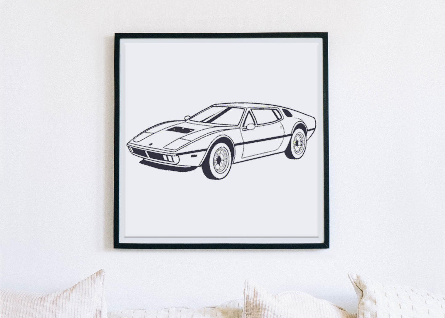 Affiche encadrée de la Maserati vintage, décor intemporel