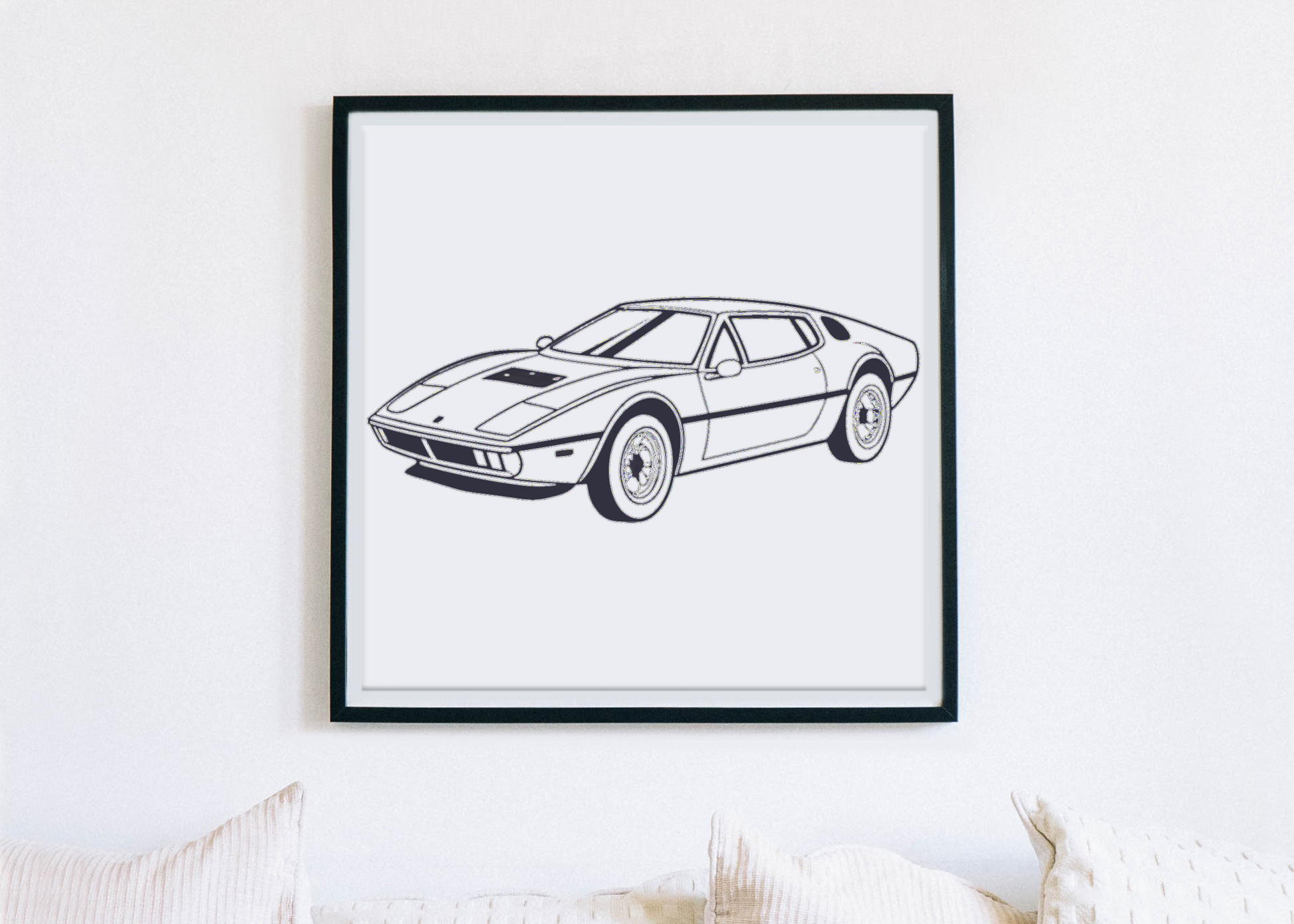 Affiche encadrée de la Maserati vintage, décor intemporel