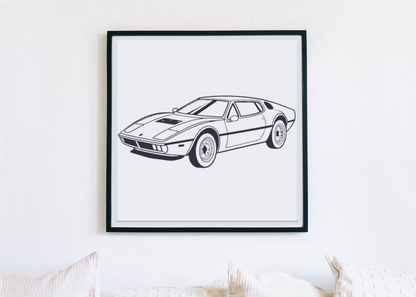 Affiche encadrée de la Maserati vintage, décor intemporel