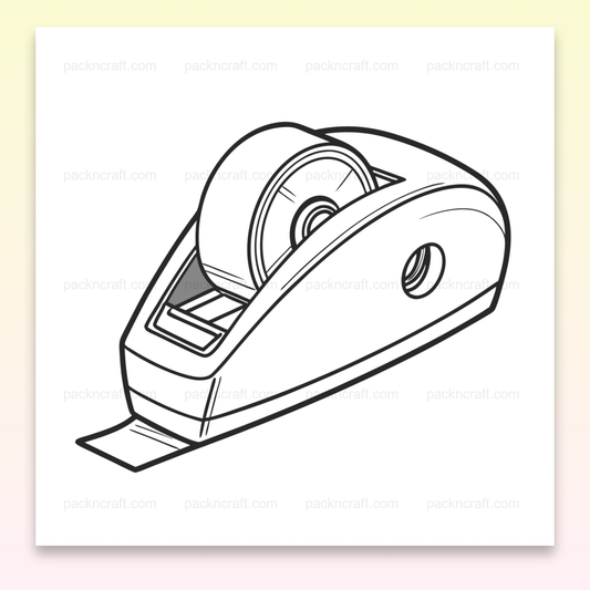Illustration en SVG d'un dérouleur de ruban minimaliste pour projets créatifs.