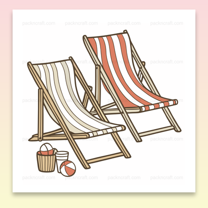 Illustration vectorielle de transats en détente, idéale pour l'été et les projets créatifs.