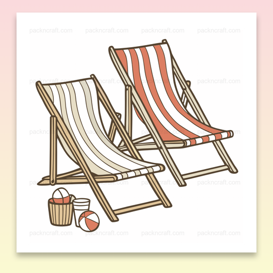 Illustration vectorielle de transats en détente, idéale pour l'été et les projets créatifs.