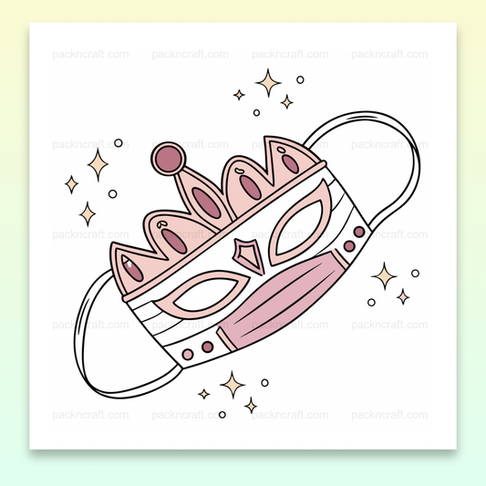 Masque royal kawaii avec style couronne pour projets créatifs