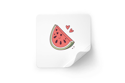 Sticker avec pastèque souriante style kawaii pour célébrer l'été joyeux