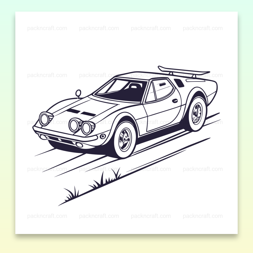 Illustration vintage Stratos classique en course, style rétro