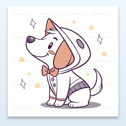 Illustration kawaii de chien astronaute pour DIY et déco.