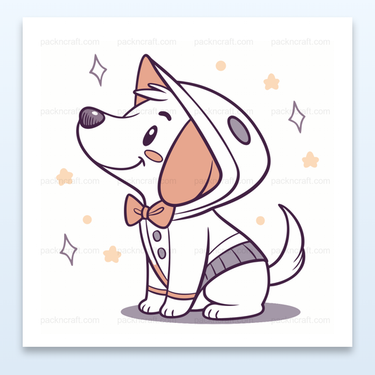 Illustration kawaii de chien astronaute pour DIY et déco.