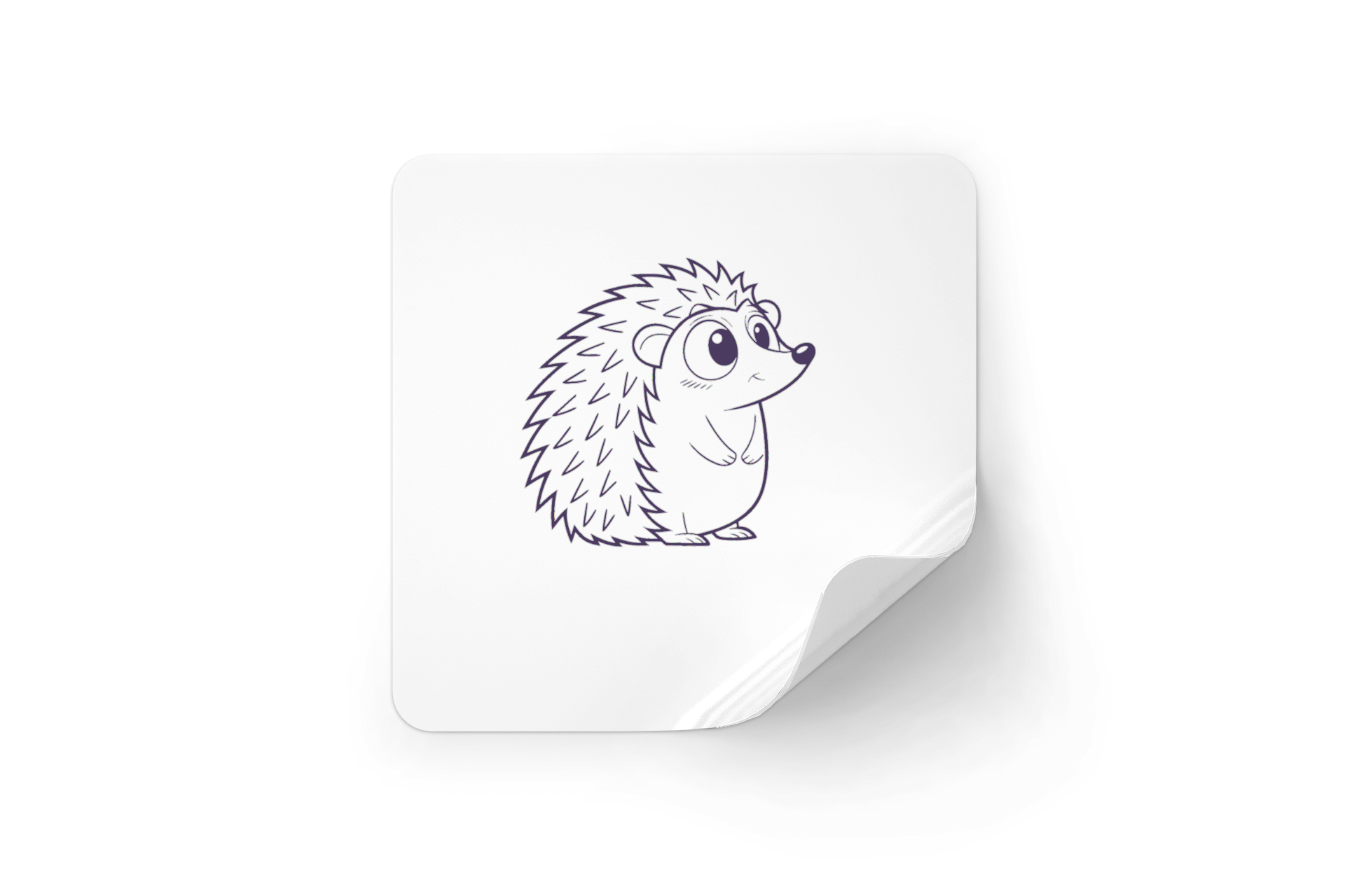 Sticker kawaii hérisson adorable en attente avec décor nature enchanteur