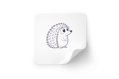 Sticker kawaii hérisson adorable en attente avec décor nature enchanteur