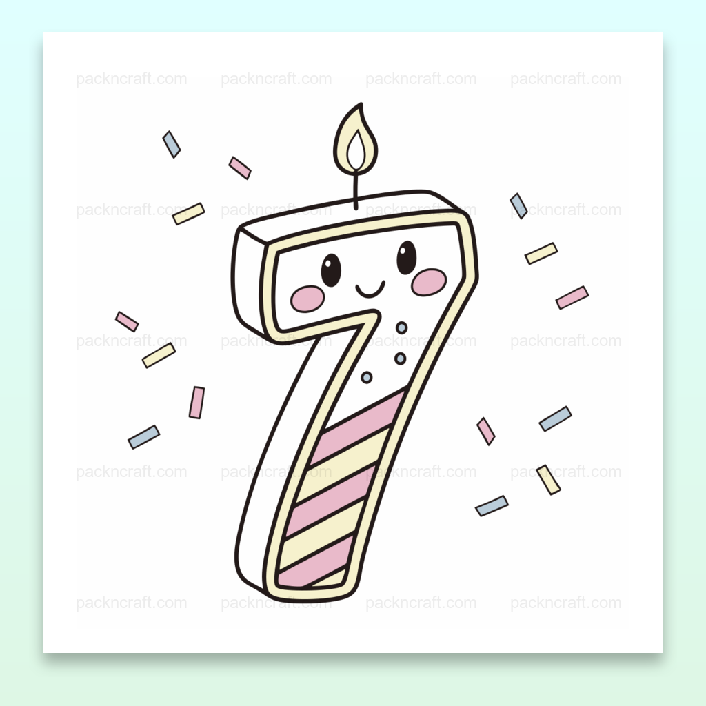 Illustration bougie kawaii sur fond transparent idéal pour DIY.