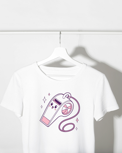 Design sifflet kawaii pour t-shirt, parfait pour customisation