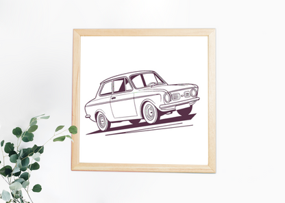 Voiture Vintage en Mouvement | SVG Nuancé | Thème Rétro