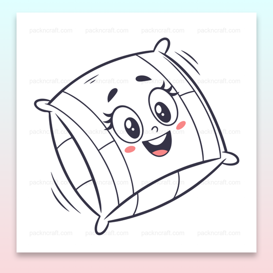 Illustration numérique oreiller kawaii, parfaite projets créatifs variés.