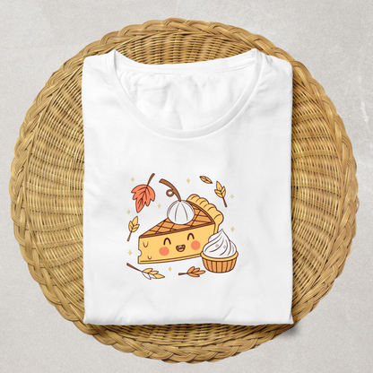 T-shirt au thème Halloween avec icône numérique de tarte joyeuse en automne
