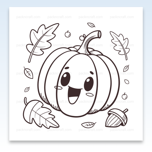 Illustration de citrouille kawaii joyeuse en automne pour déco et DIY