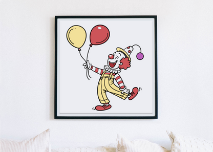 Clown jongleur joyeux | Style rétro SVG | Thème d'anniversaire