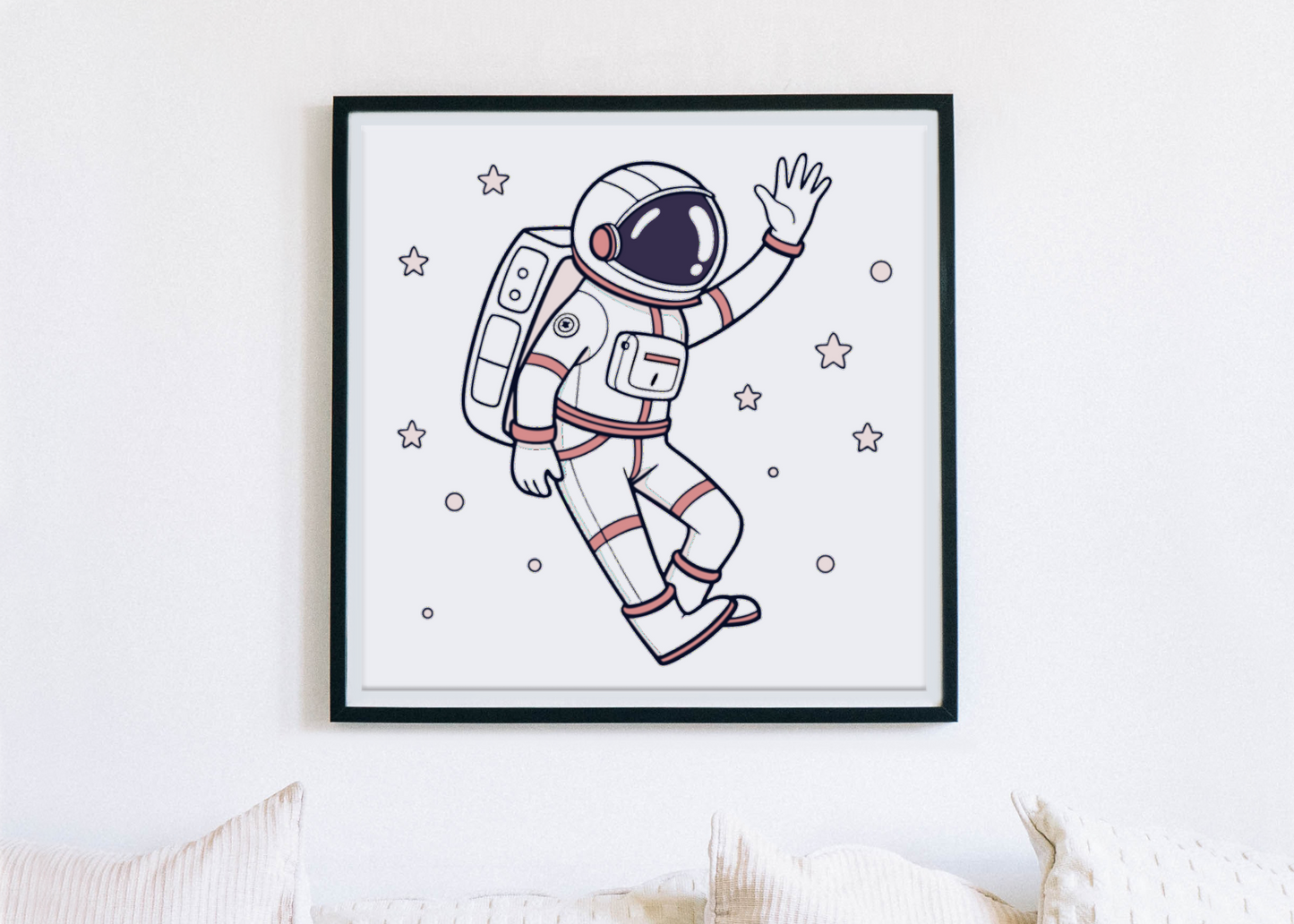 Astronaute Flottant Joyeusement | SVG Vintage | Espace Étoilé