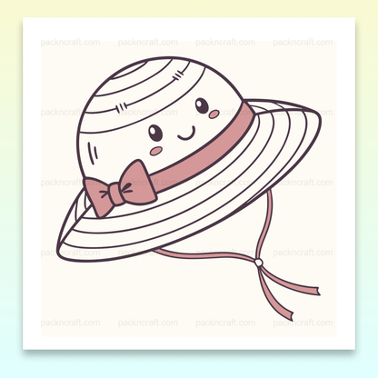Illustration d'un chapeau joyeux, parfait pour été et projets DIY.