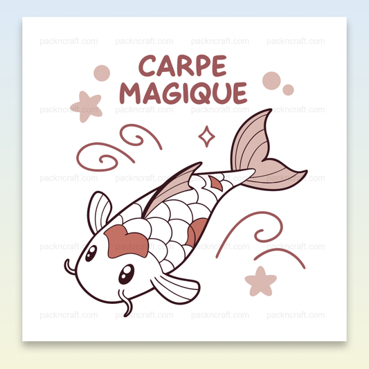 Illustration de carpe magique SVG poétique, usage en décoration DIY.