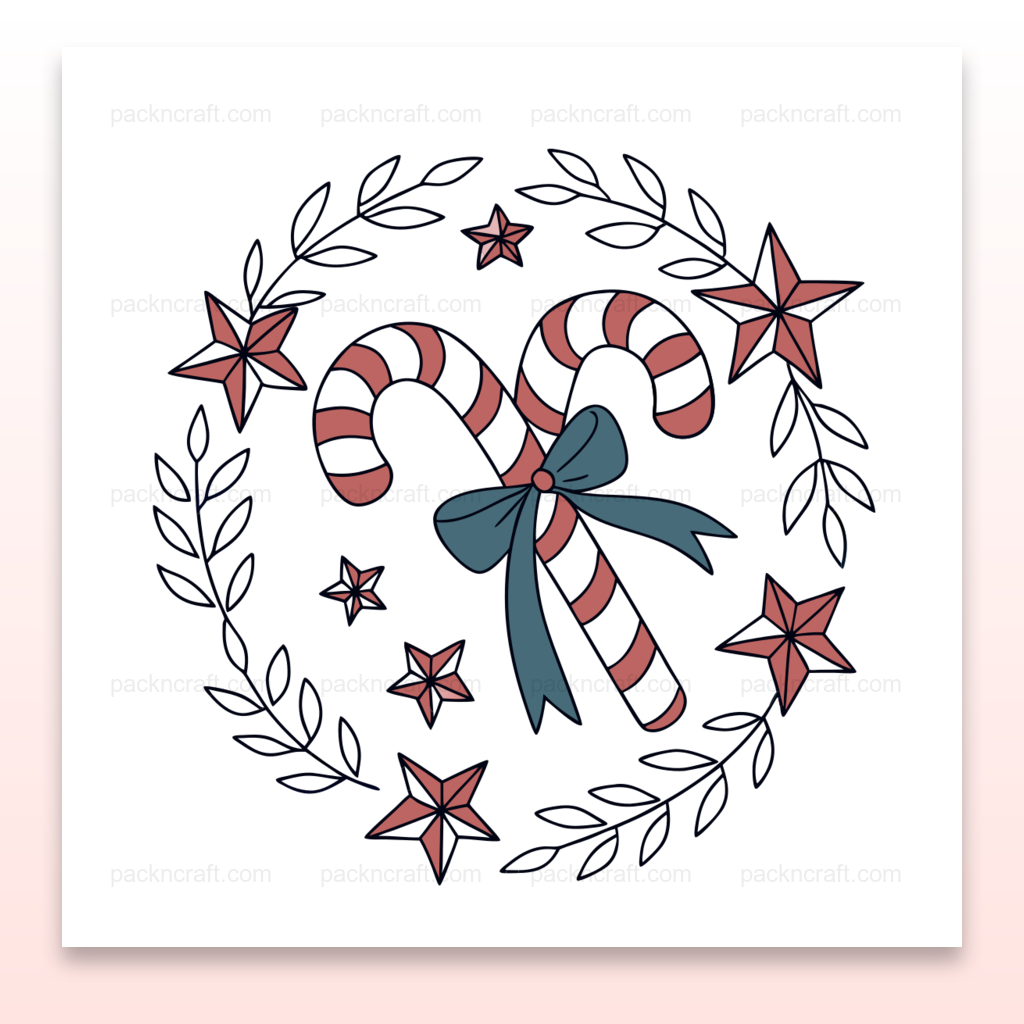 Sucre d'orge festif avec nœud, idéal pour la déco et DIY de Noël