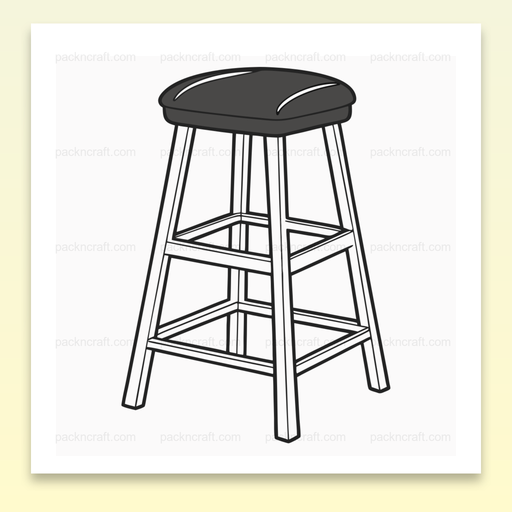 Illustration vectorielle de tabouret élégant pour décoration intérieure, format numérique SVG.