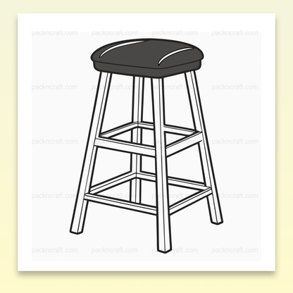 Illustration vectorielle de tabouret élégant pour décoration intérieure, format numérique SVG.
