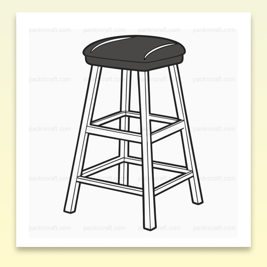 Illustration vectorielle de tabouret élégant pour décoration intérieure, format numérique SVG.