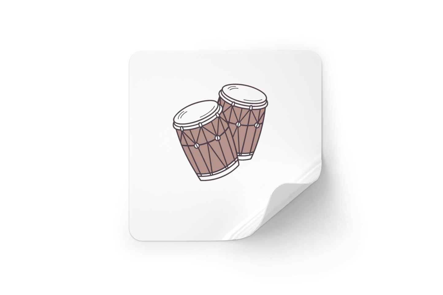Sticker vibrant au style doodle présentant des tambours rythmiques