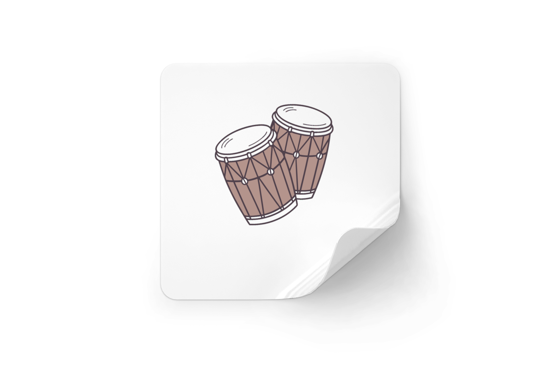Sticker vibrant au style doodle présentant des tambours rythmiques