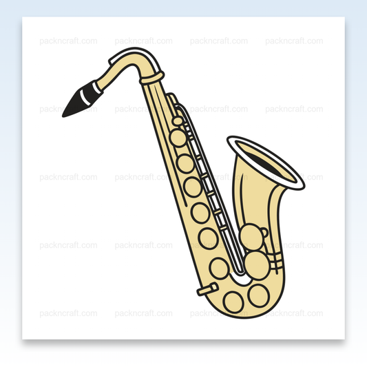 Illustration vectorielle d'un saxophone mélodieux, usage papeterie et créatif.